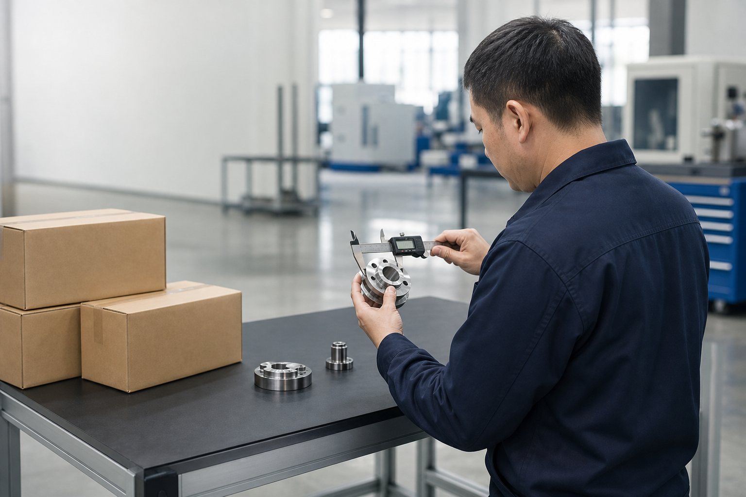 On-site dimensional inspection of a machined component